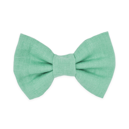 Matcha Sage Green Linen Dog Bow Tie