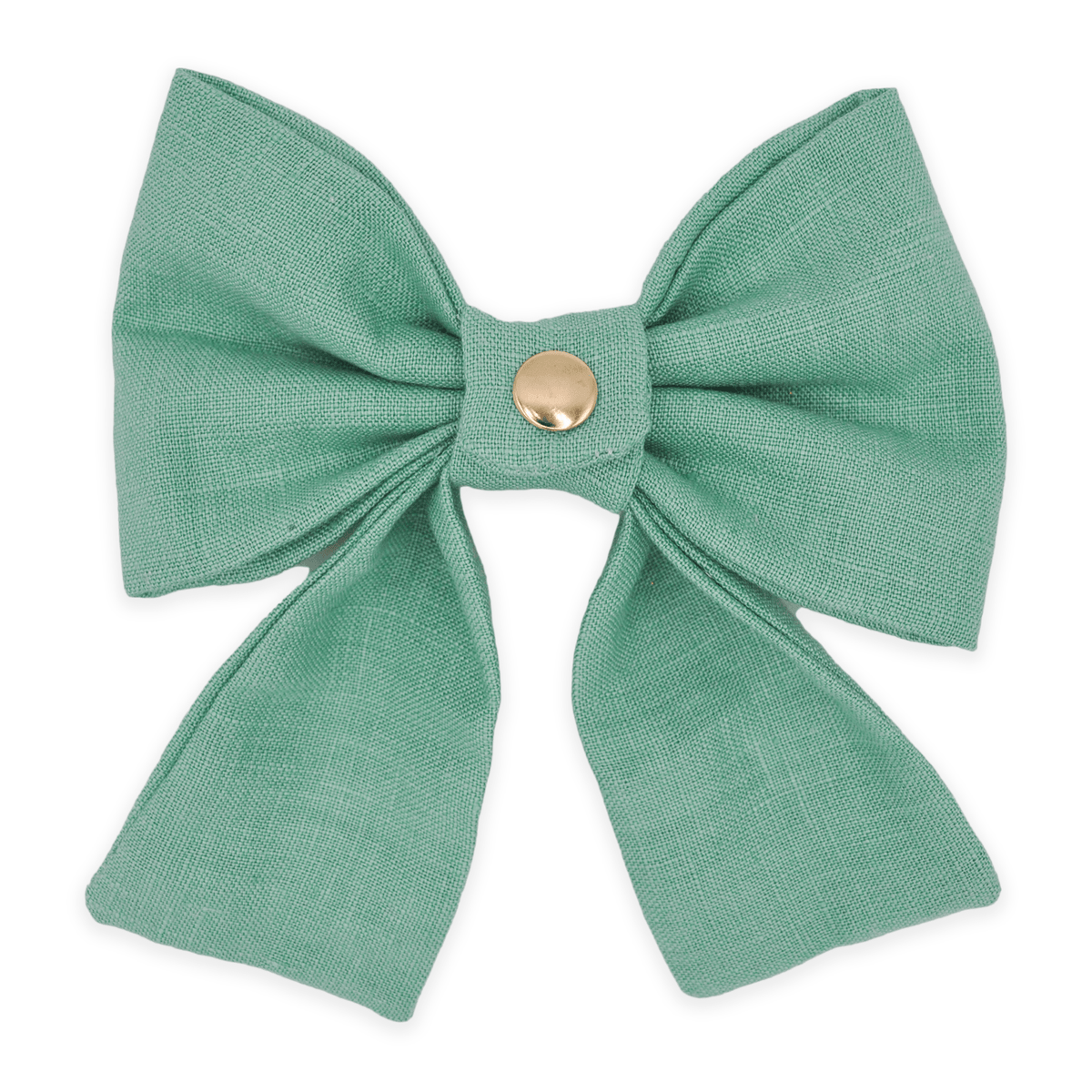 Matcha Sage Green Linen Dog Sailor Bow