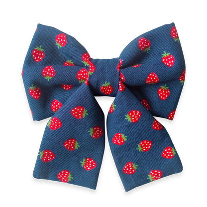 Strawberry Jeans Dog Sailor Bow