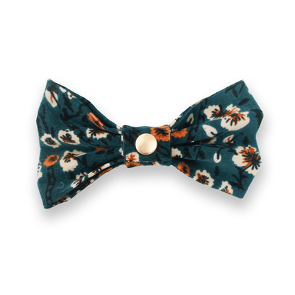Corduroy Floral Dog Bow Tie