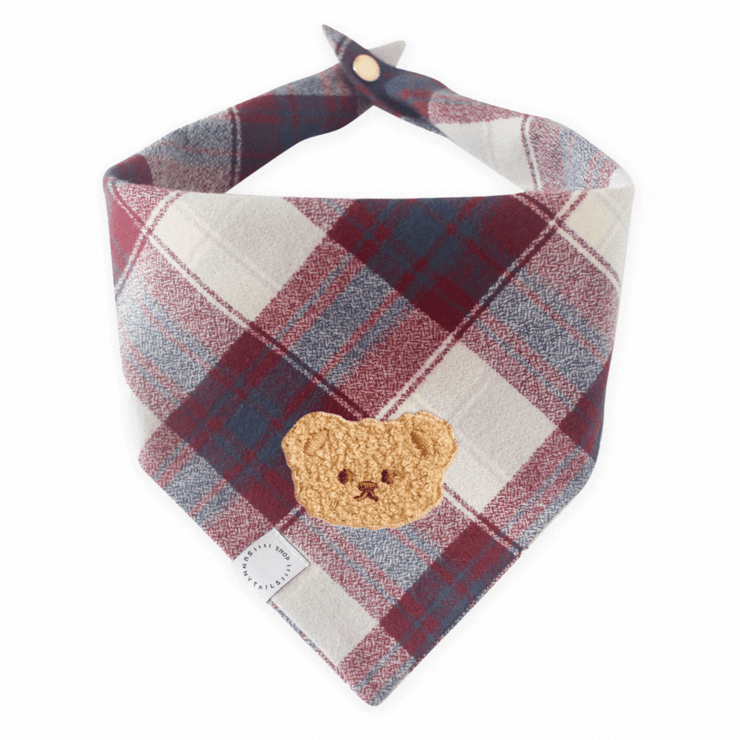 Pretty Good Bear Teddy Flannel Dog Bandana
