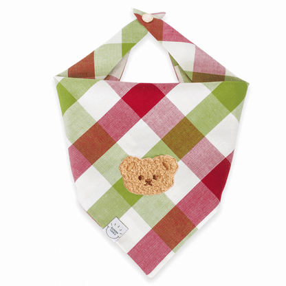 Picnic Plaid Teddy Bear Dog Bandana