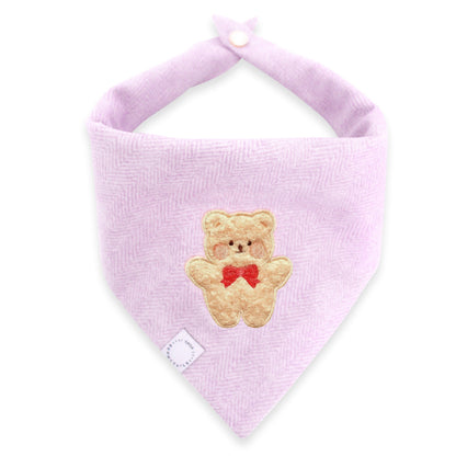 Spring Violet Herringbone Teddy Dog Bandana