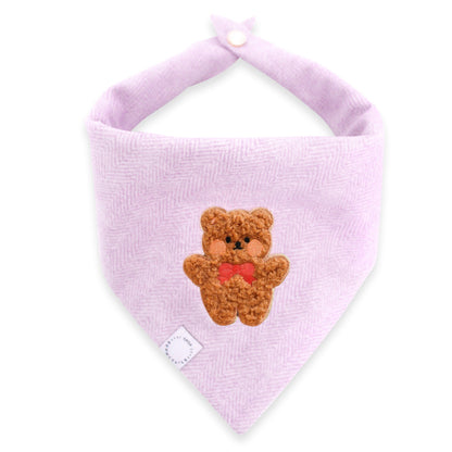 Spring Violet Herringbone Teddy Dog Bandana