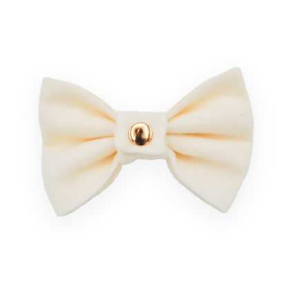 Ivory Flannel Dog Bow Tie