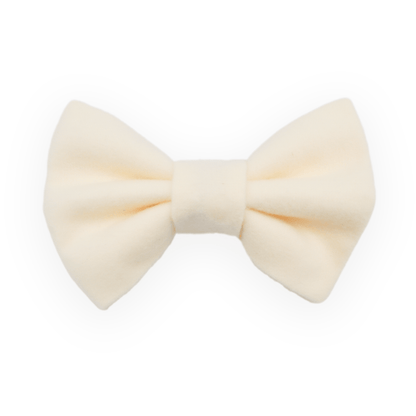 Ivory Flannel Dog Bow Tie