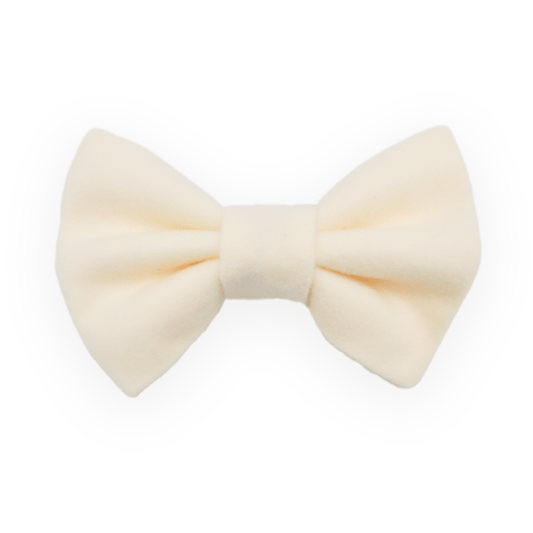 Ivory Flannel Dog Bow Tie