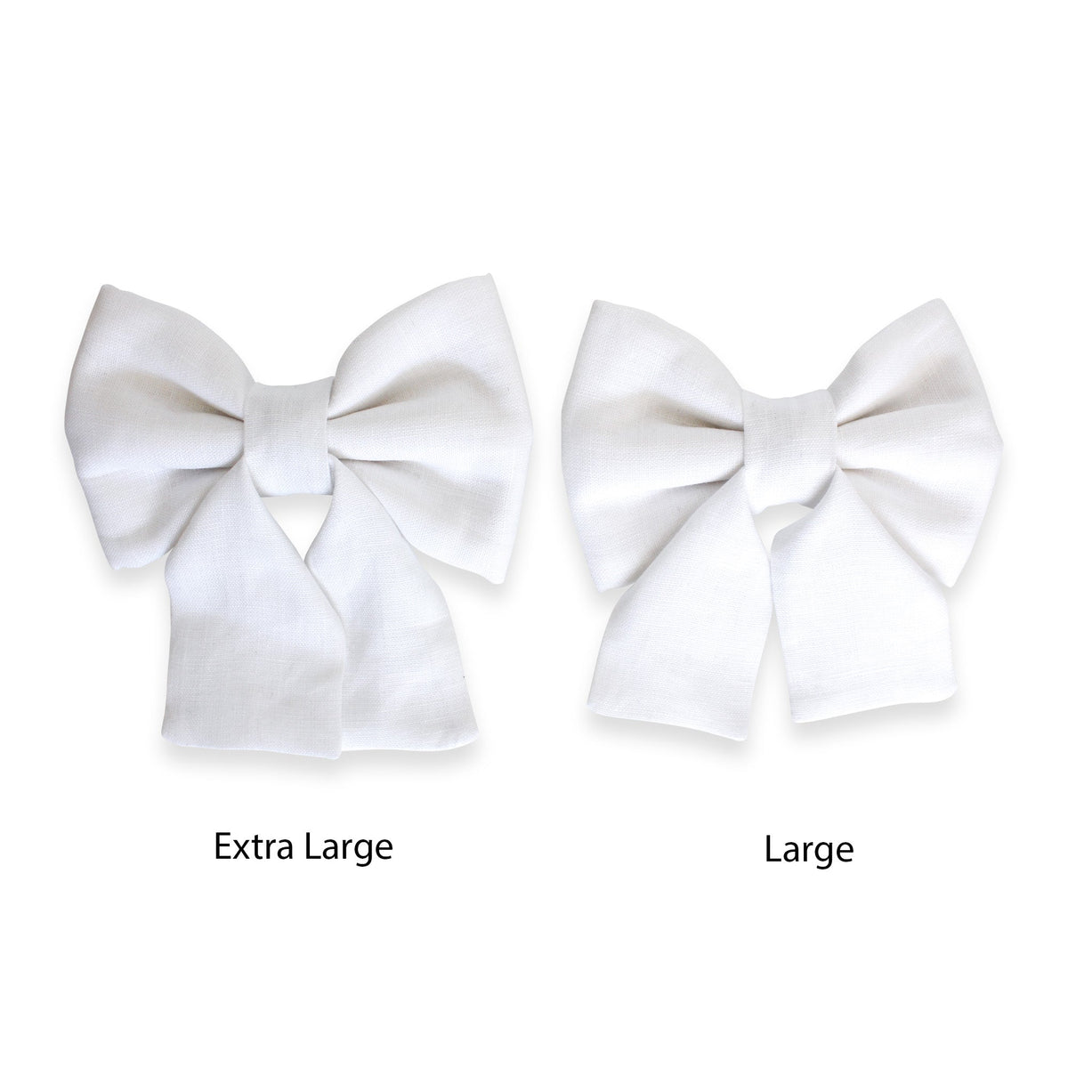 White Linen Dog Sailor Bow