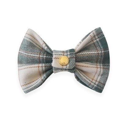 Woodland Plaid Flannel Dog Bow Tie