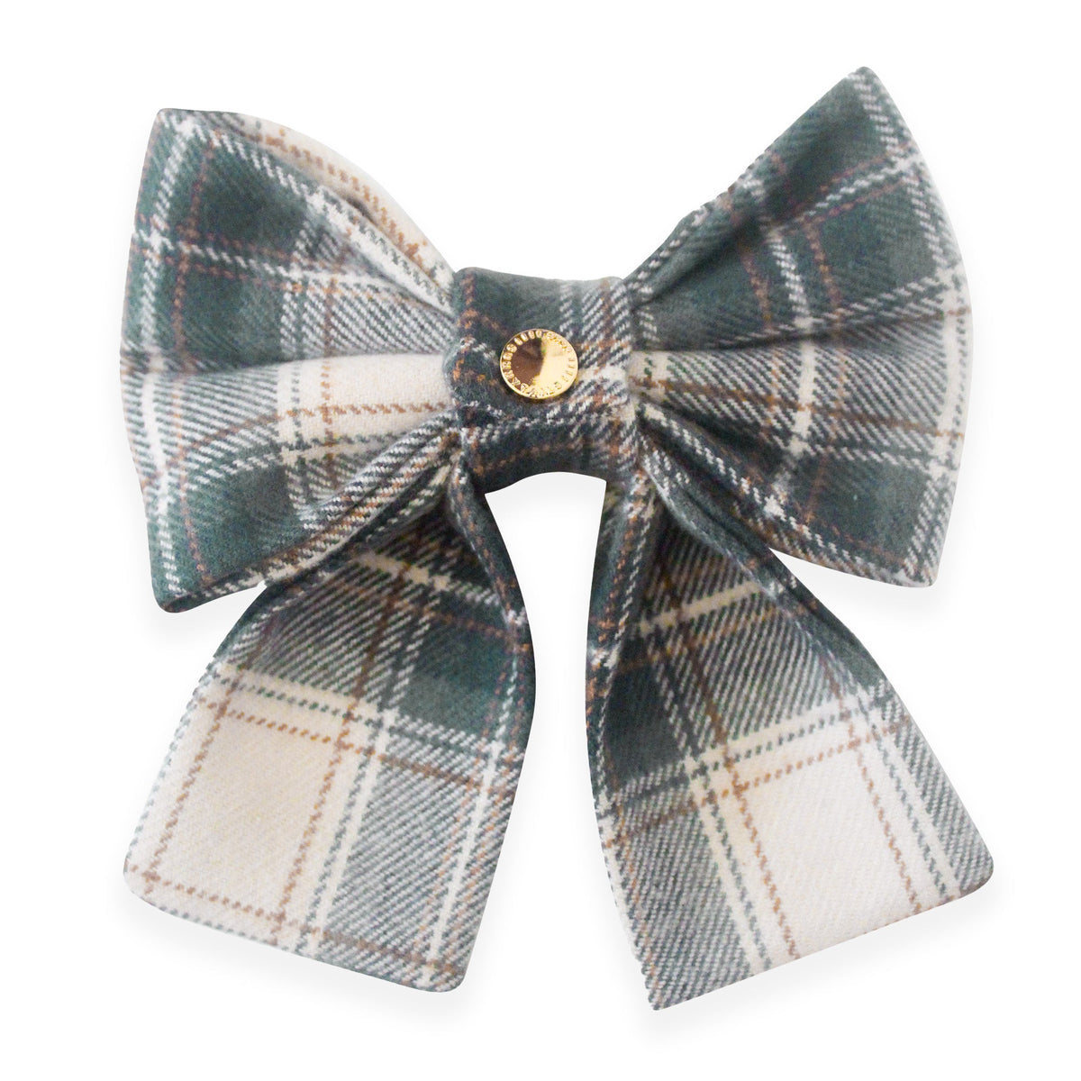 Woodland Plaid Flannel Dog Sailor Bow