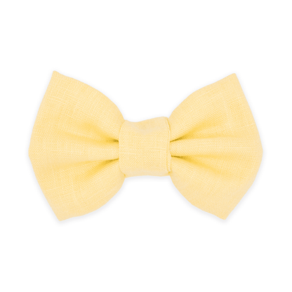 Yuzu Yellow Linen Dog Bow Tie