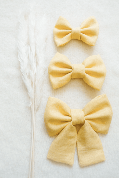 Yuzu Yellow Linen Dog Sailor Bow
