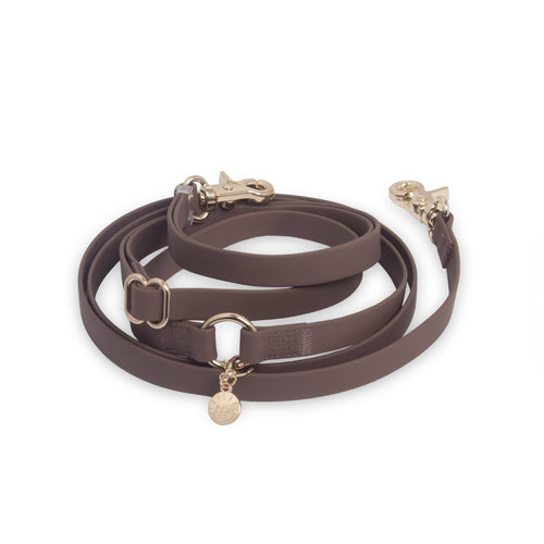 Espresso Brown 4-in-1 Convertible Hands Free Cloud Dog Leash